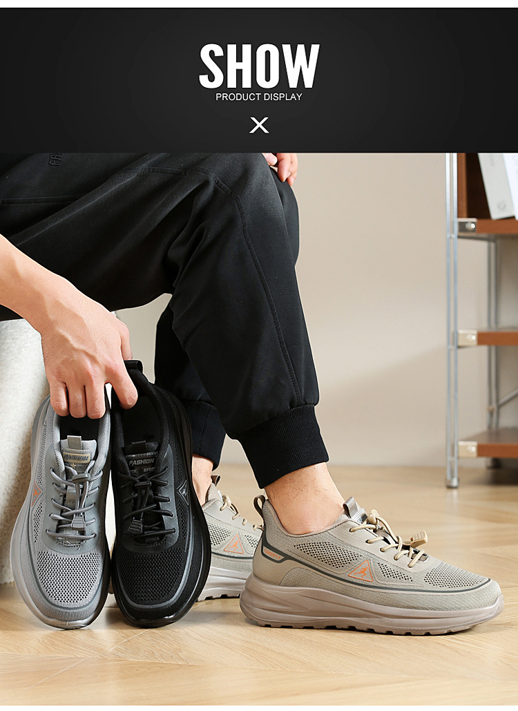 Lichte en ademende mesh hardloopschoenen voor heren detail 1