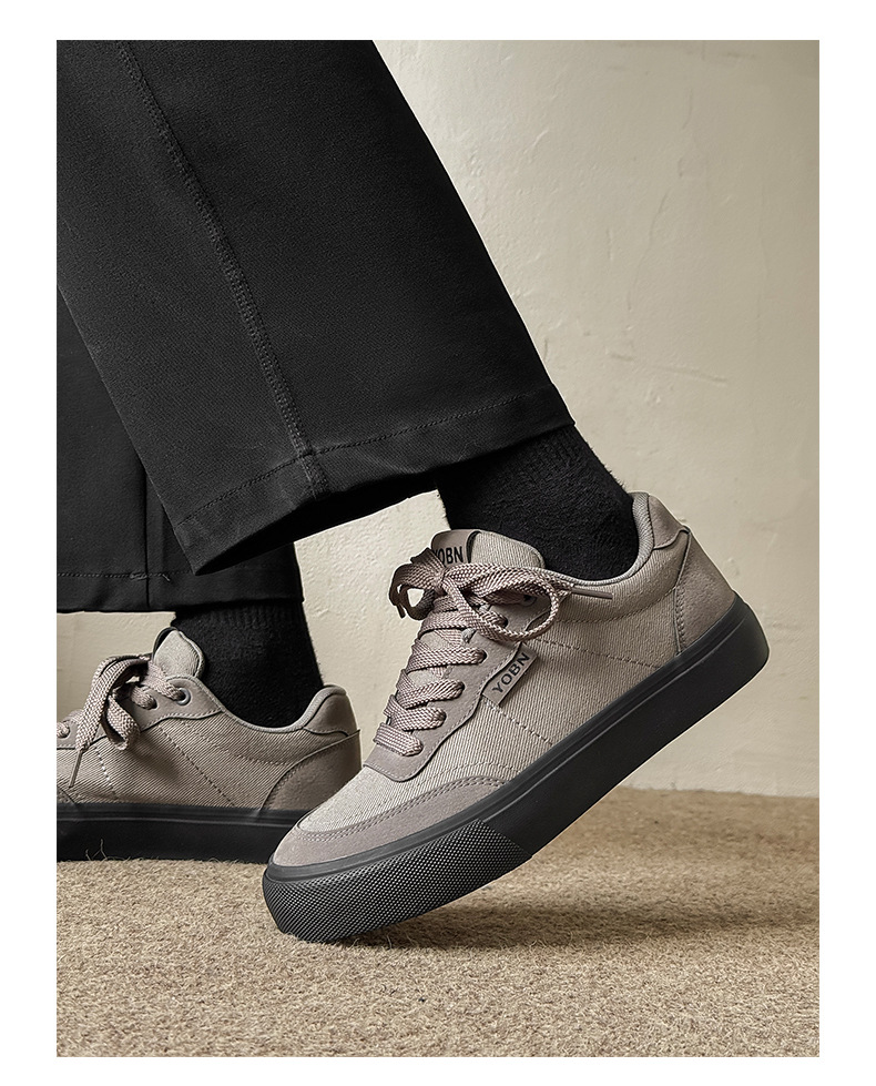 Men's Breathable Canvas Lace-Up Casual Shoes detail 16
