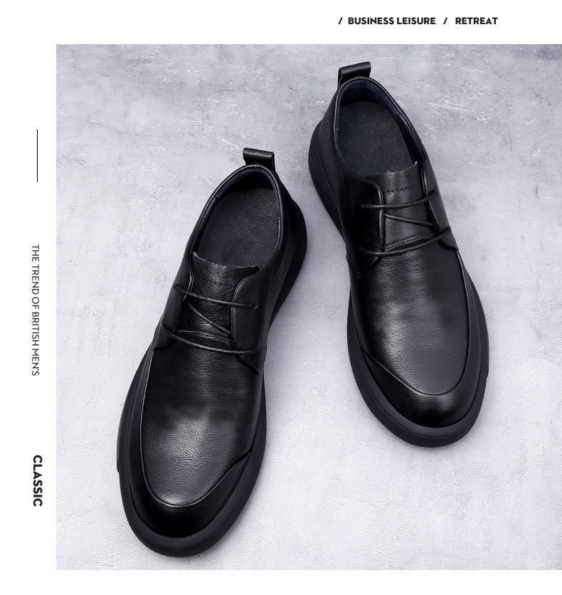 Chaussures casual pour homme en cuir véritable à lacets et semelle antidérapante detail 4