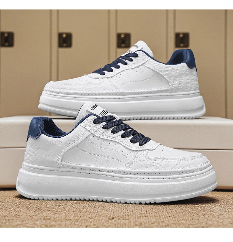 Gedempte plateau-sneakers met veters voor heren detail 8