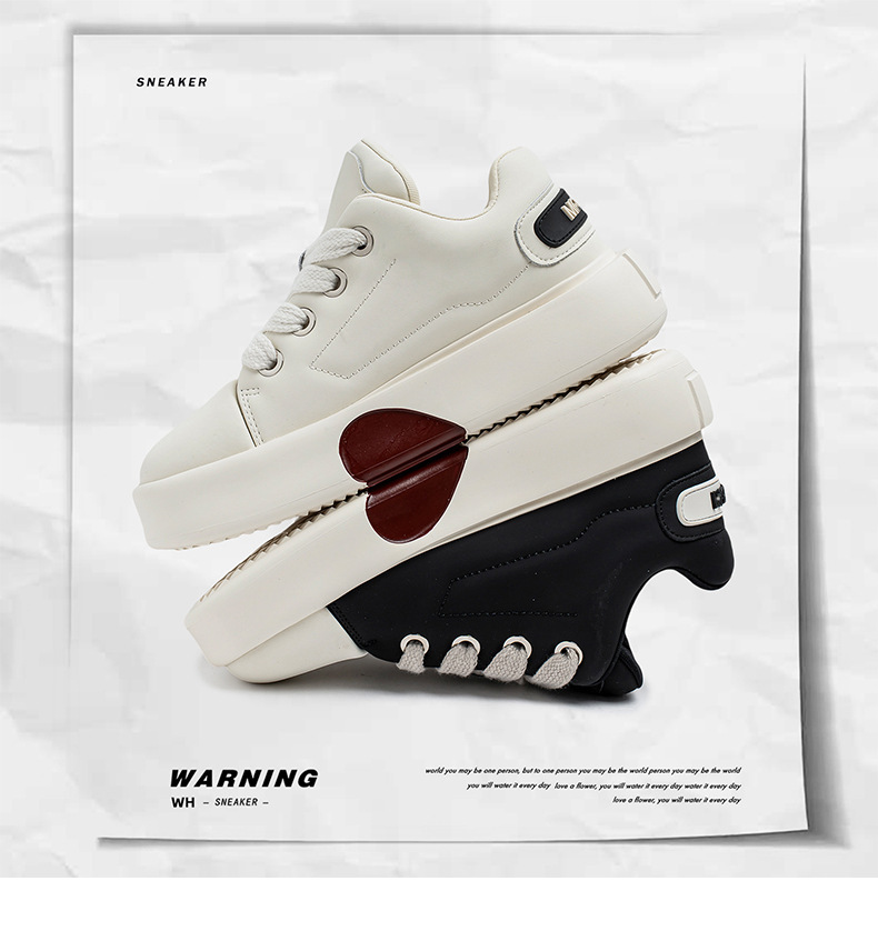 Unisex Platform Cushioned Lace-Up Casual Shoes detail 1
