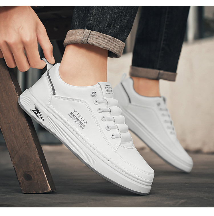 Rutschfeste PU-Leder Freizeitschuhe für Herren mit Schnürung detail 8
