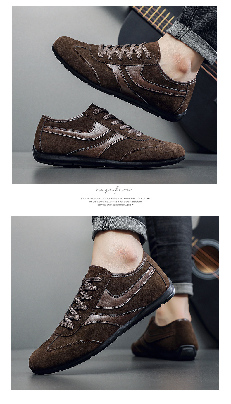 Klassische Herren-Freizeitschuhe aus Wildlederimitat mit Schnürung detail 5