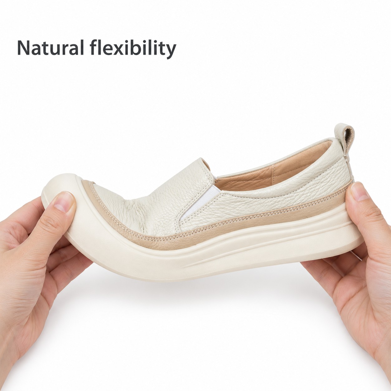 Women's Full-Grain Leather Platform Slip-On Casual Shoes detail 5