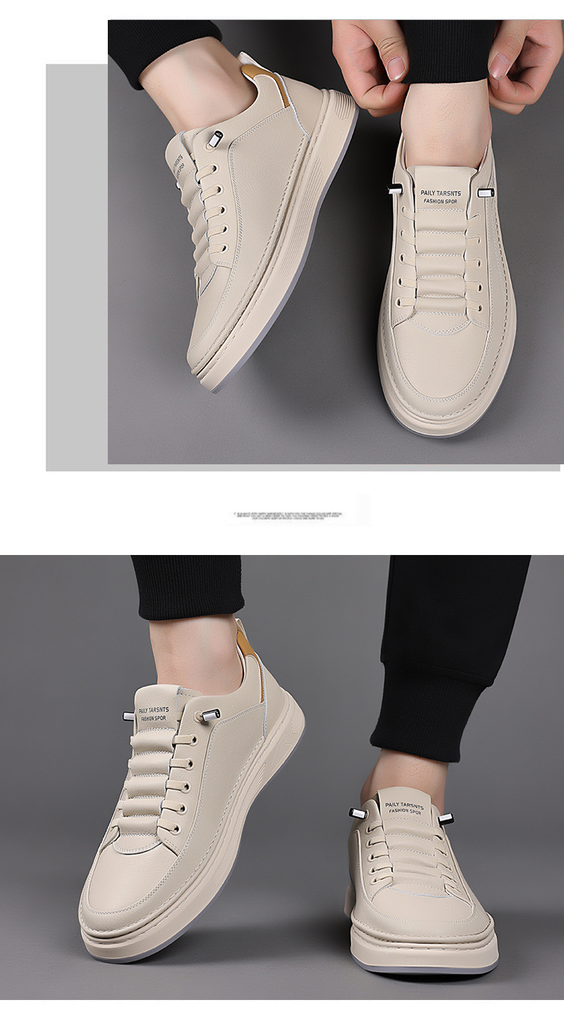 Atmungsaktive Leder-Freizeitschuhe für Herren mit Schnürung detail 1