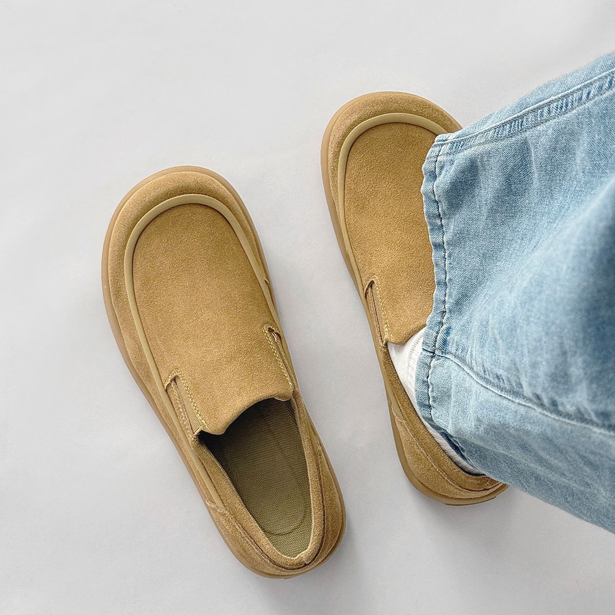 Casual slip-on herenschoenen van suède detail 6