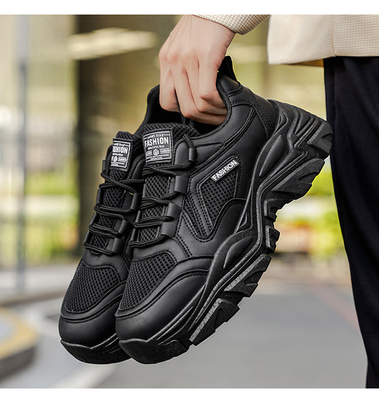 Baskets casual à plateforme et lacets respirantes pour homme detail 7