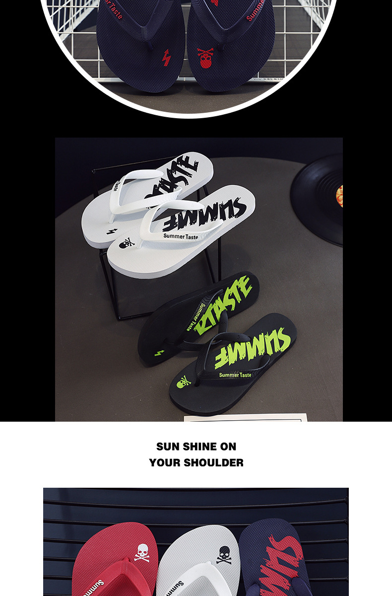 Men's Lightweight Quick-Dry Graphic Print Flip-Flops detail 4