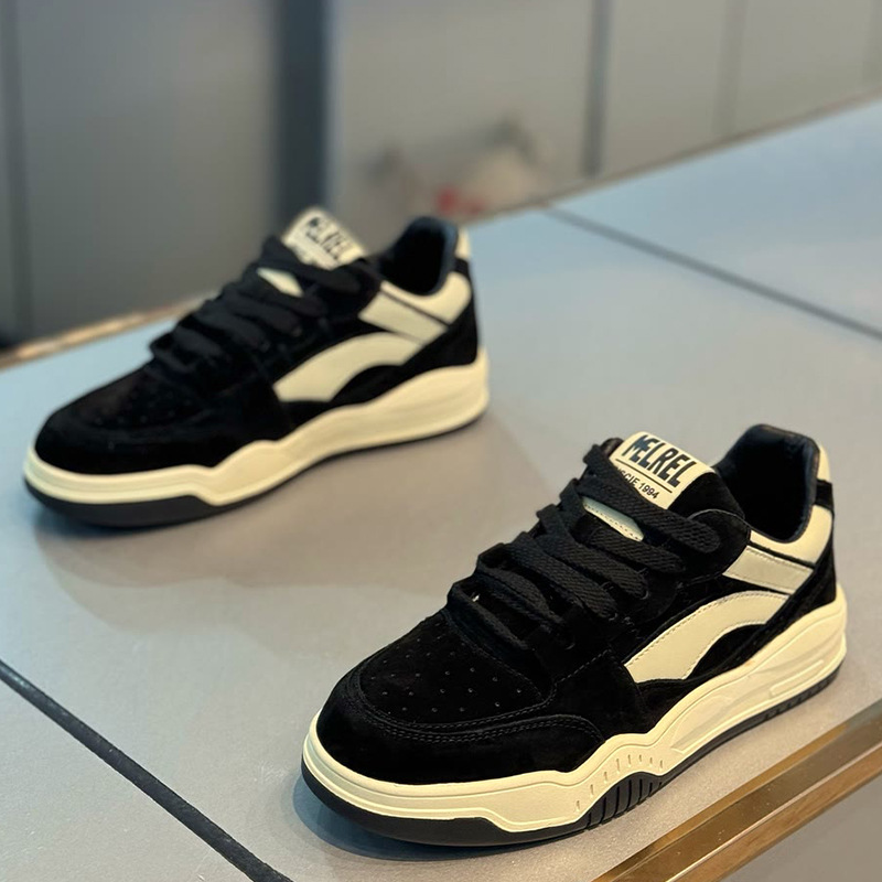 Zapatillas de skate unisex de ante con cordones y diseño color block 4