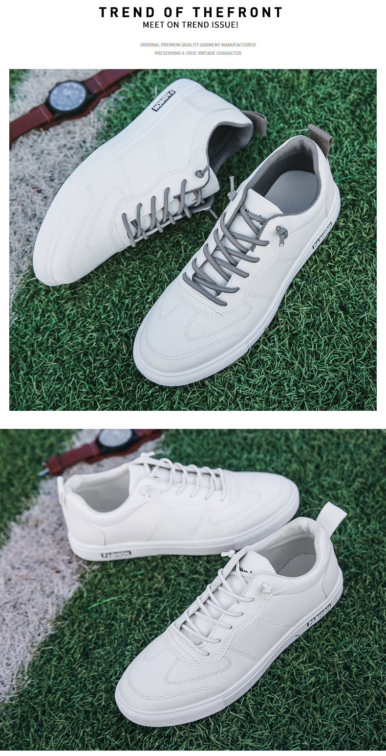 Men's Lightweight PU Leather Lace-Up Casual Shoes detail 7