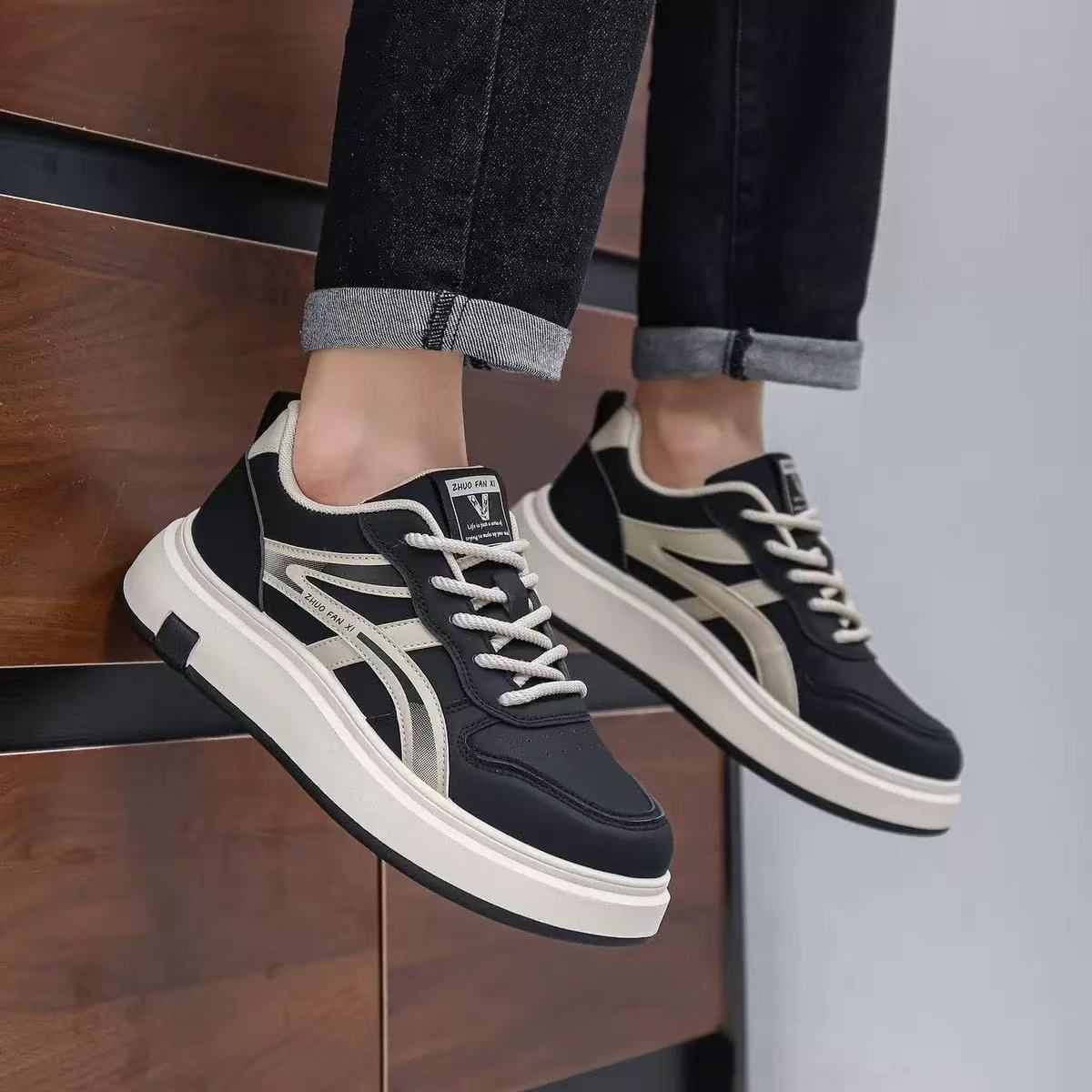 Gedämpfte Freizeitschuhe für Herren mit Schnürung & Colorblocking 5