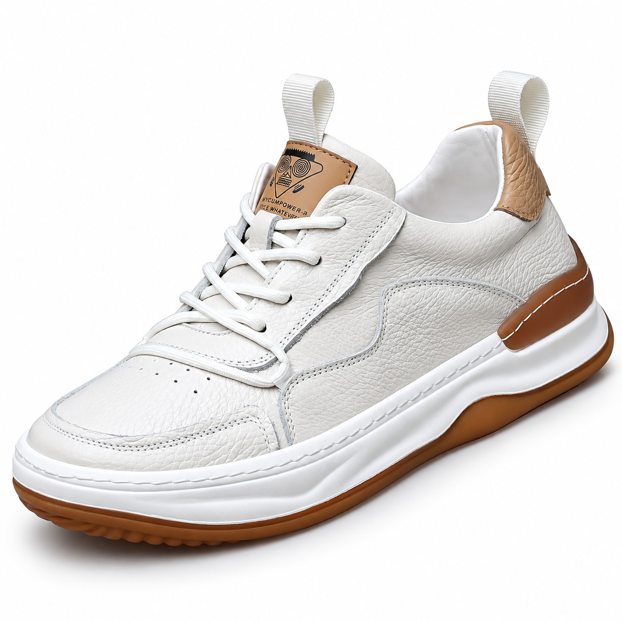 Men's Breathable Full-Grain Leather Low-Top Casual Shoes 3