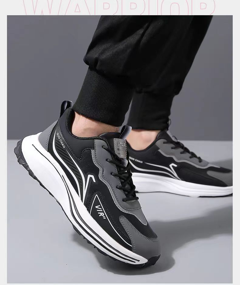 Men's Colorblock Cushioned Lace-Up Casual Shoes detail 4