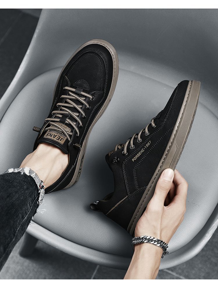 Men's PU Leather Lace-Up Casual Shoes detail 6