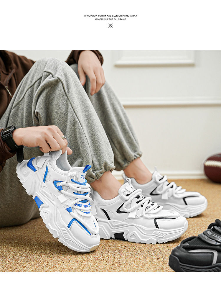 Atmungsaktive Chunky Plateau-Sneaker aus Mesh für Herren detail 2