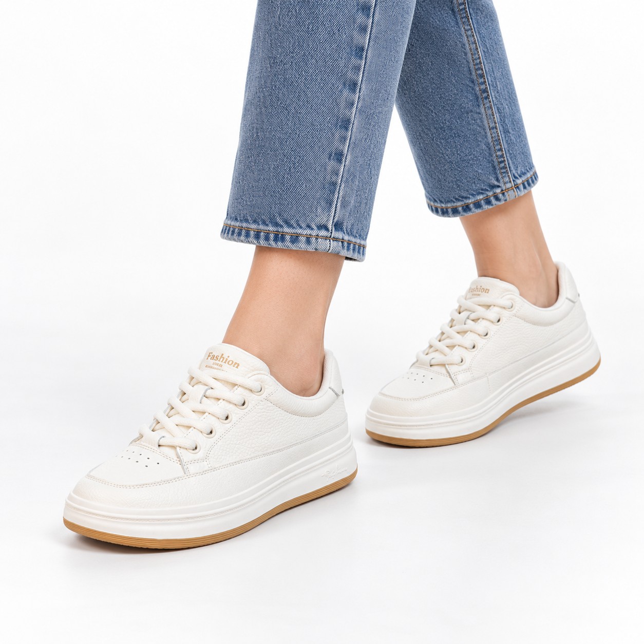 Unisex Full-Grain Leather Platform Lace-Up Casual Shoes 1