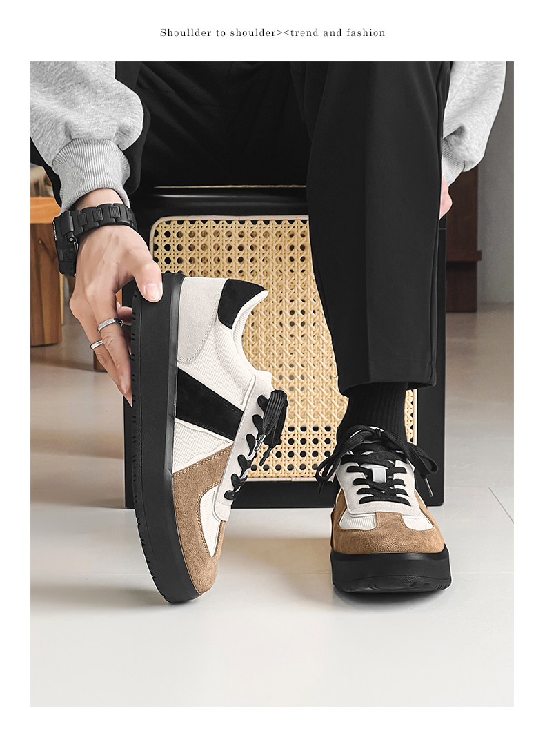Chaussures casual à lacets respirantes pour homme au style color-block detail 8