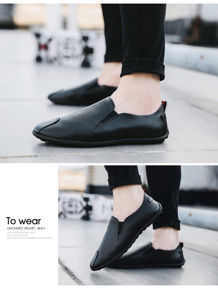 Men's Lightweight Slip-On PU Leather Casual Shoes detail 3