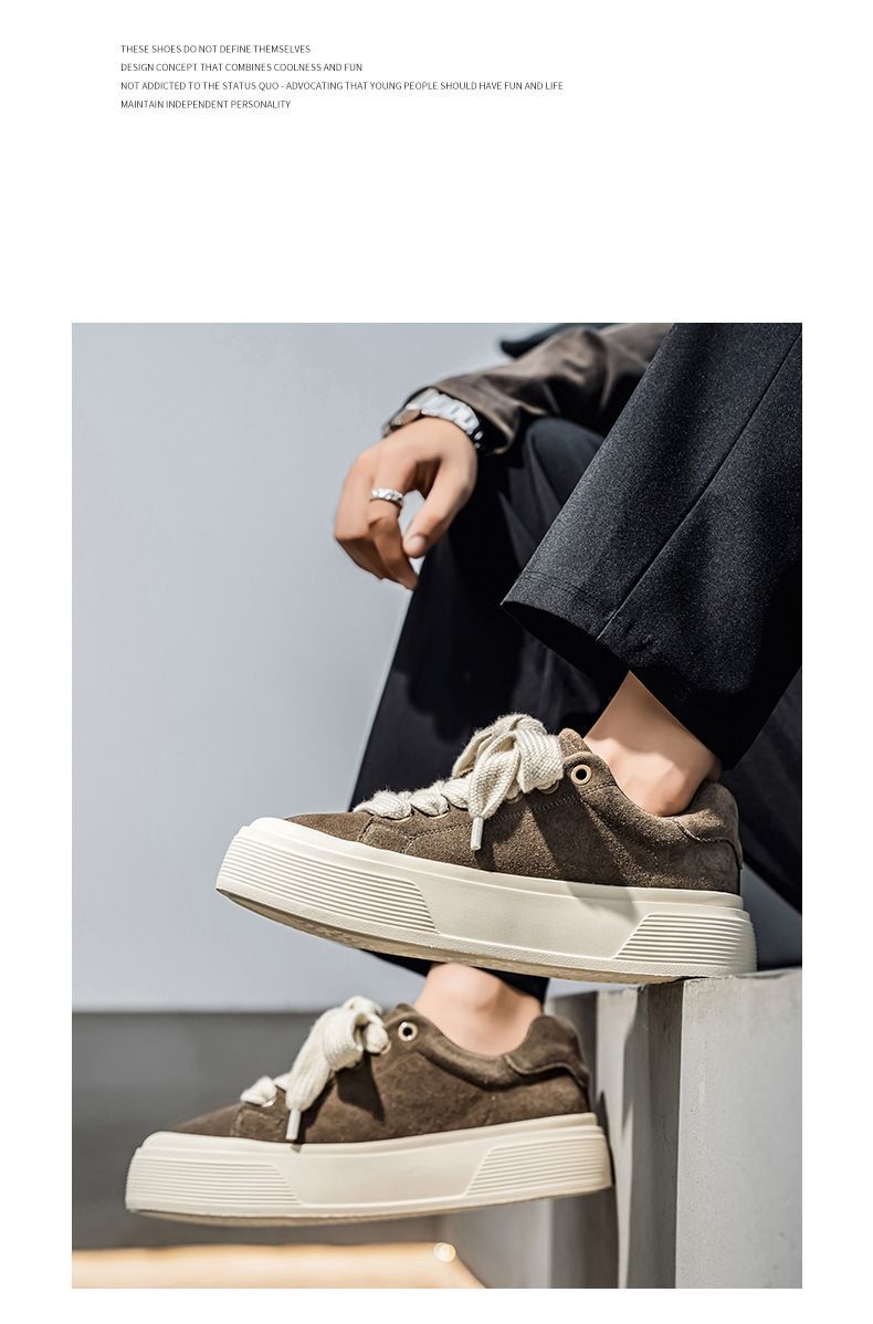Plateau-Freizeitschuhe für Herren mit dicken Schnürsenkeln detail 1