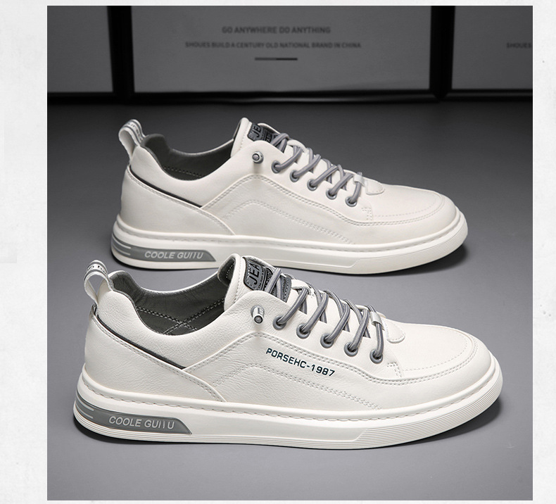 Atmungsaktive Herren-Freizeitschuhe aus PU-Leder zum Schnüren detail 2