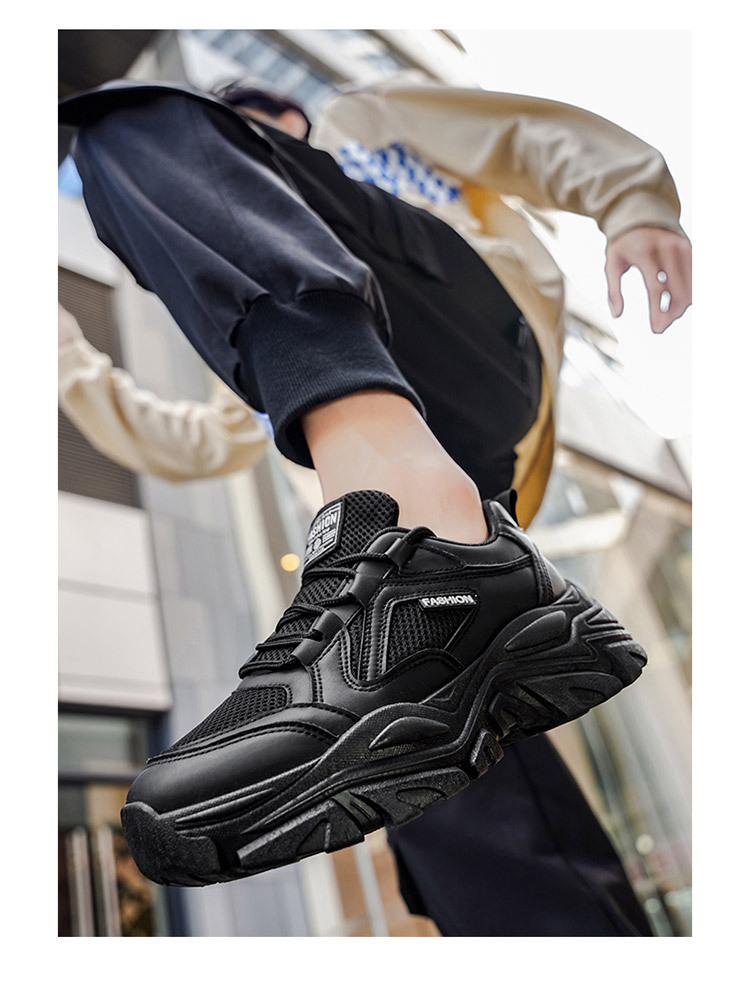 Baskets casual à plateforme et lacets respirantes pour homme detail 6