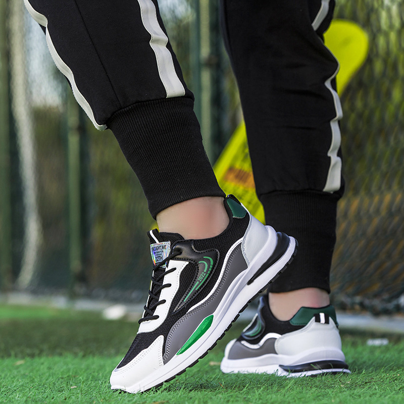 Men's Breathable Colorblock Lace-Up Running Shoes detail 5