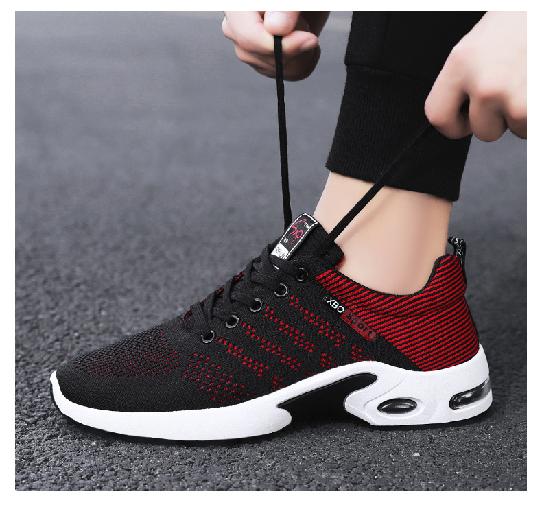 Men's Breathable Cushioned Lace-Up Running Shoes detail 1