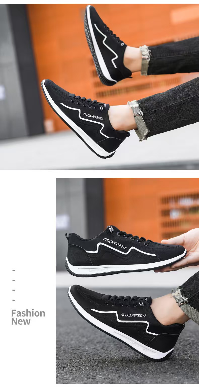 Scarpe casual da uomo stringate in ecopelle PU detail 12