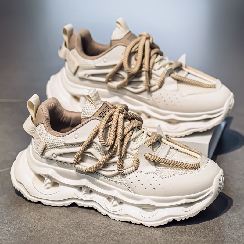 Sneakers casual da uomo con plateau e lacci – Scarpe sportive traspiranti 2