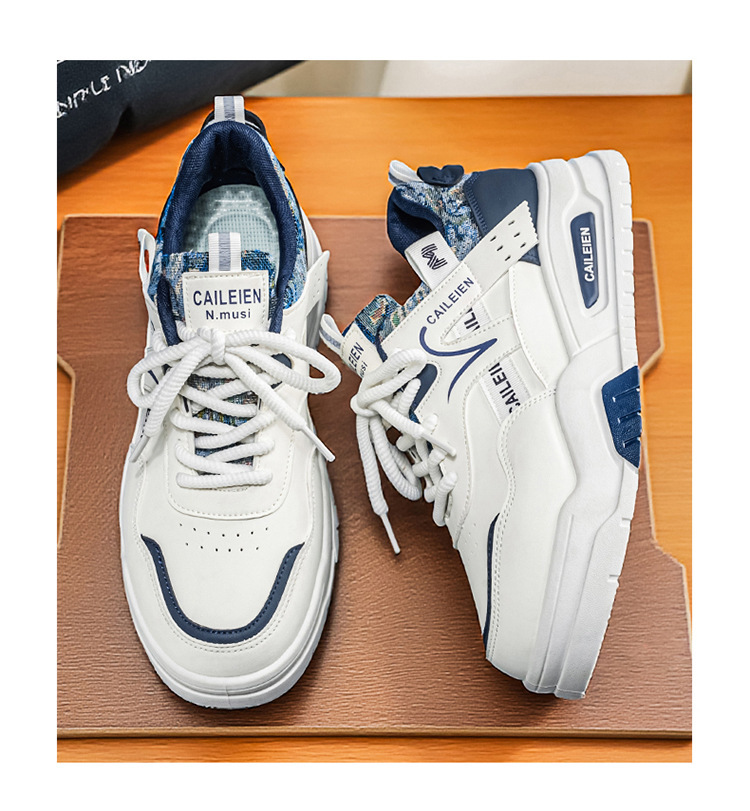 Freizeitschuhe für Herren mit Schnürung, Blockfarben und Plateau detail 7
