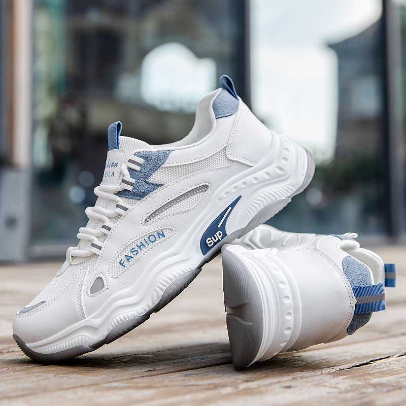 Men's Breathable Colorblock Lace-Up Casual Shoes 8