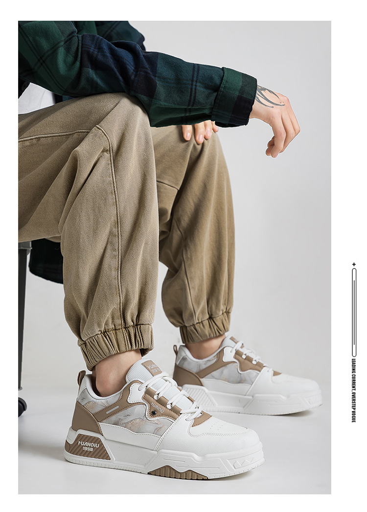 Men's Colorblock Lace-Up Casual Platform Sneakers detail 5