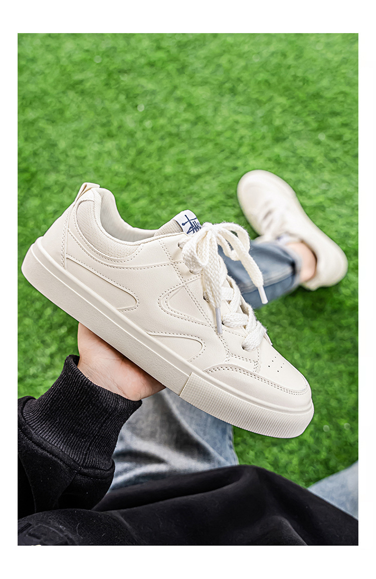 Men's Lace-Up PU Leather Casual Skate Shoes detail 4