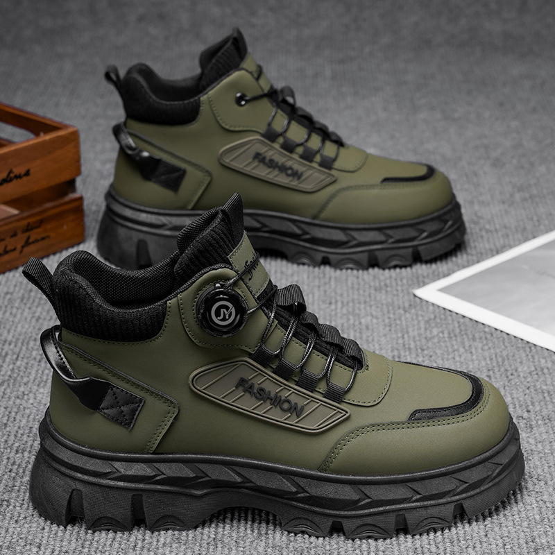 Botas con plataforma antideslizantes de piel PU para hombre 4