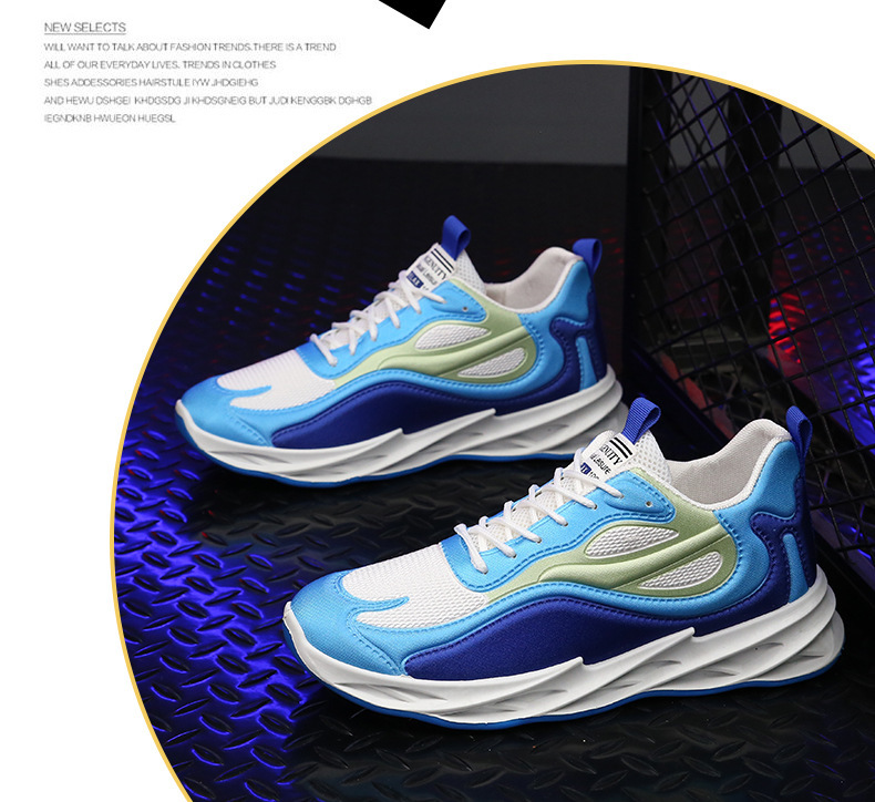 Men's Breathable Colorblock Lace-Up Athletic Shoes detail 6