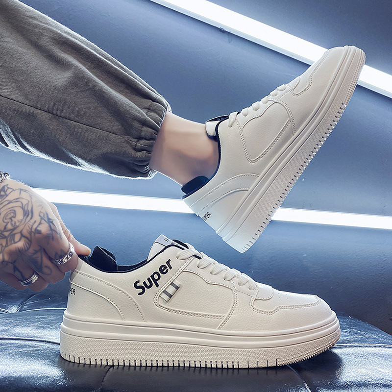 Lage vetersneakers voor heren van PU-leer 3
