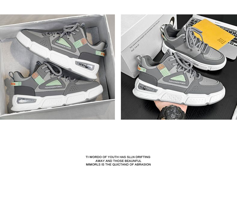 Men's Colorblock Cushioned Lace-Up Casual Shoes detail 16
