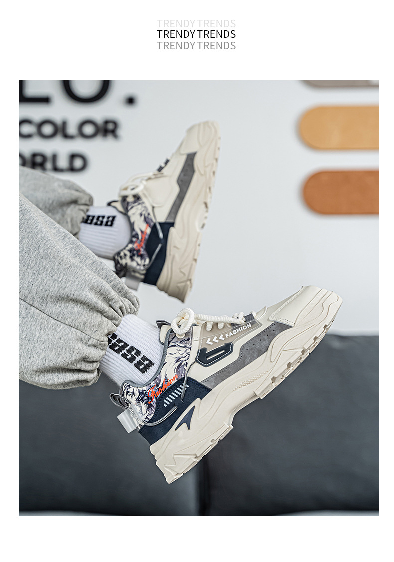 Men's Colorblock Cushioned Platform Casual Shoes detail 17