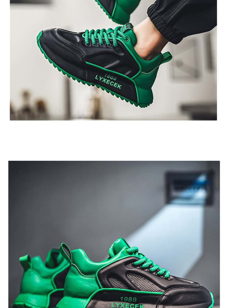 Sneakers casual stringate da uomo color block detail 14