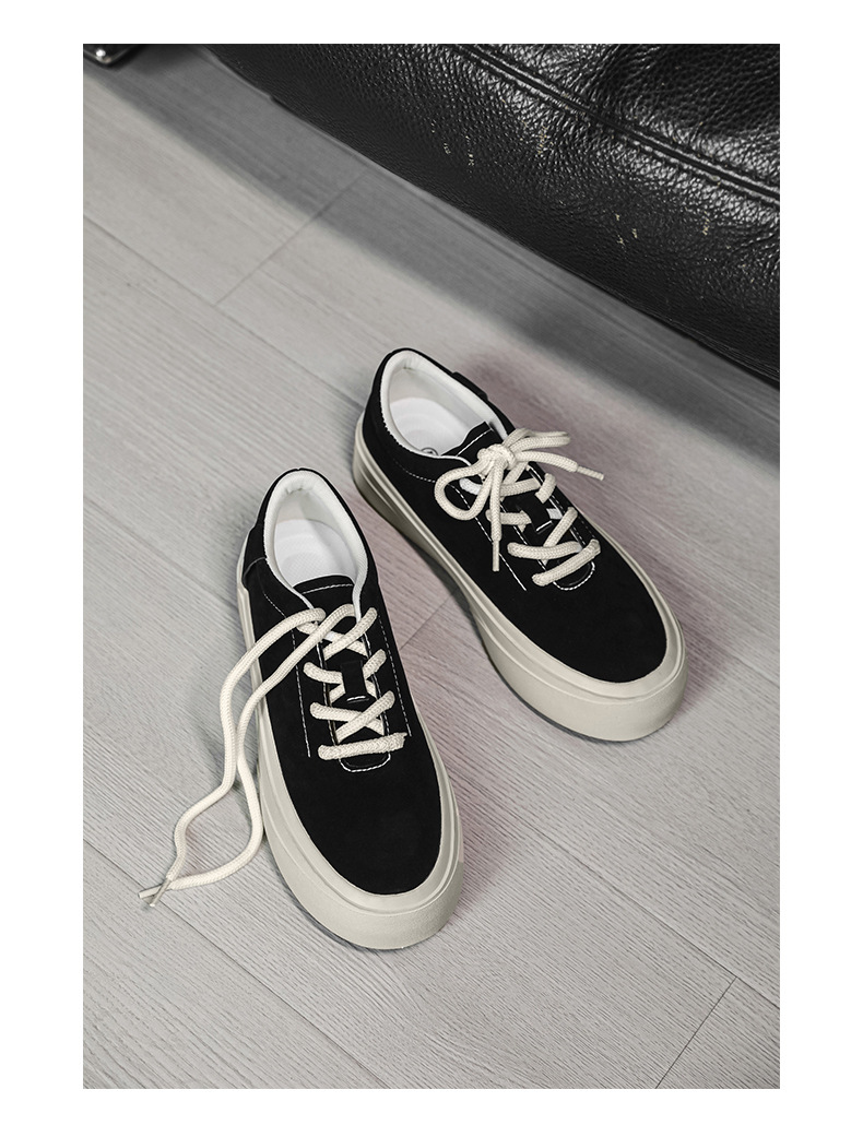 Unisex platform casual schoenen van suède met veters detail 7