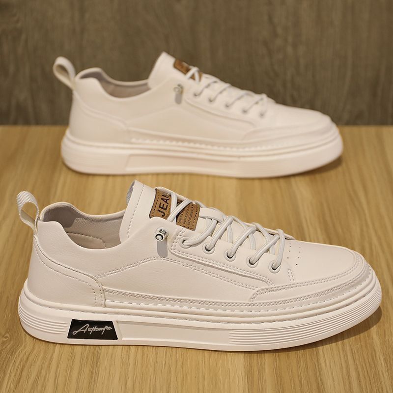 Herren Freizeitschuhe aus PU-Leder Rutschfeste Sneaker zum Schnüren 2