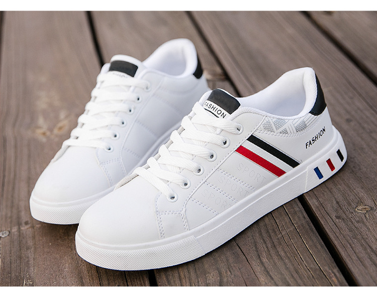 Chaussures casual à lacets à rayures en cuir PU pour hommes detail 2