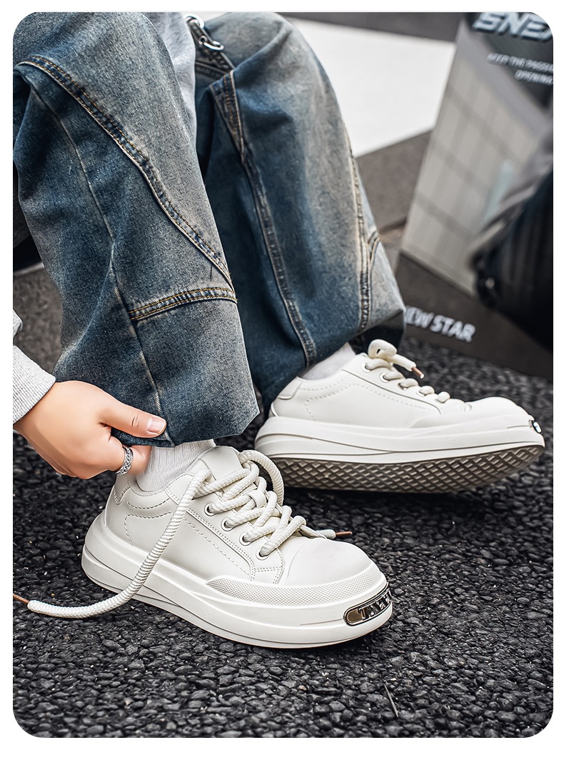 Gedämpfte Plateau-Freizeitschuhe für Herren mit Schnürung detail 2