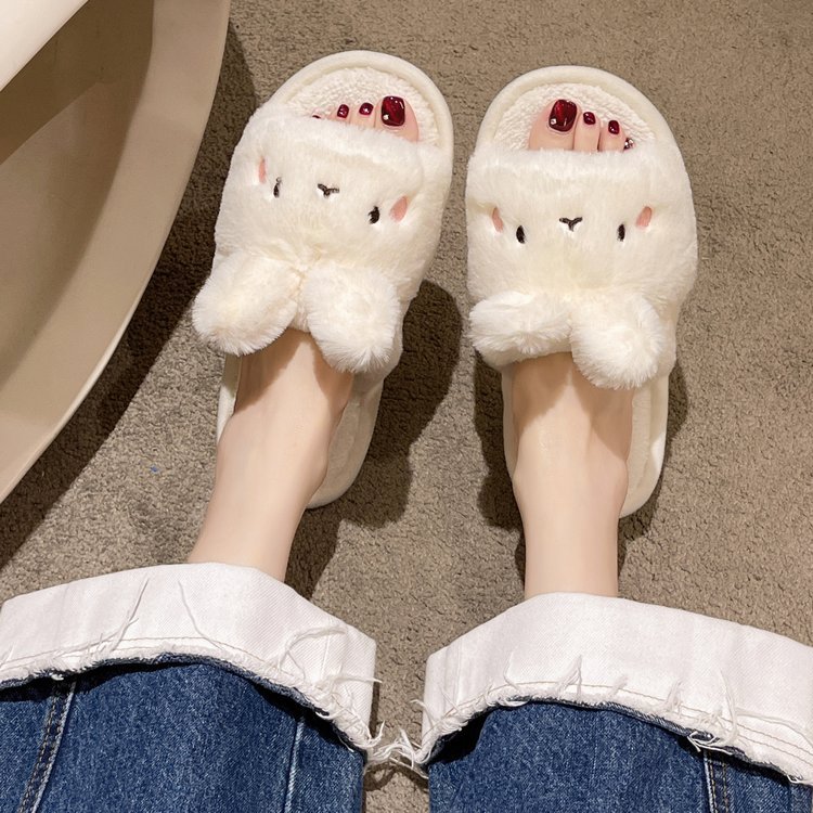 Women's Cozy Plush Open-Toe Slippers detail 3