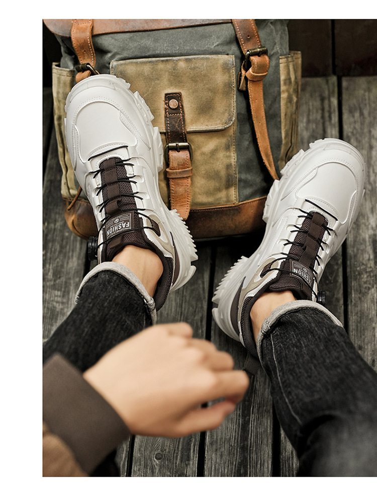 Chaussures casual à plateforme antidérapantes pour homme style colorblock detail 4