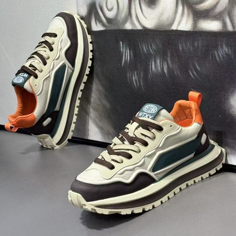 Unisex Colorblock Plateau-Sneaker mit Schnürung