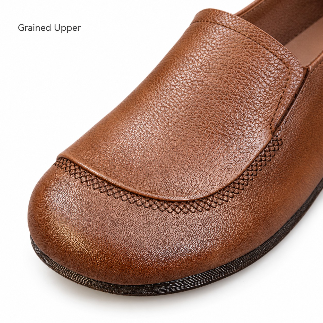 Women's Full-Grain Leather Moc-Toe Slip-On Flats detail 1