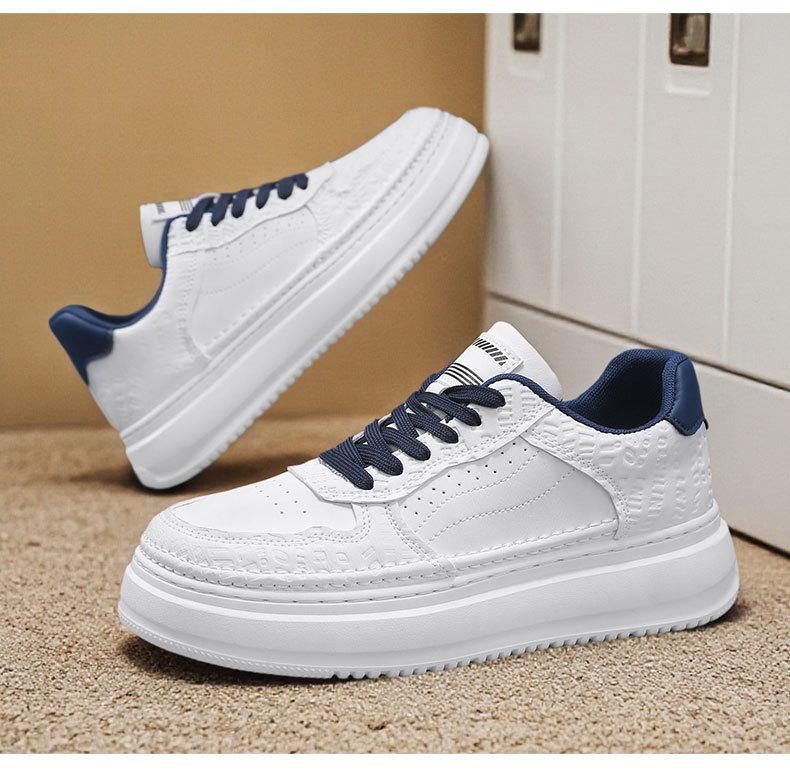 Gedempte plateau-sneakers met veters voor heren detail 9