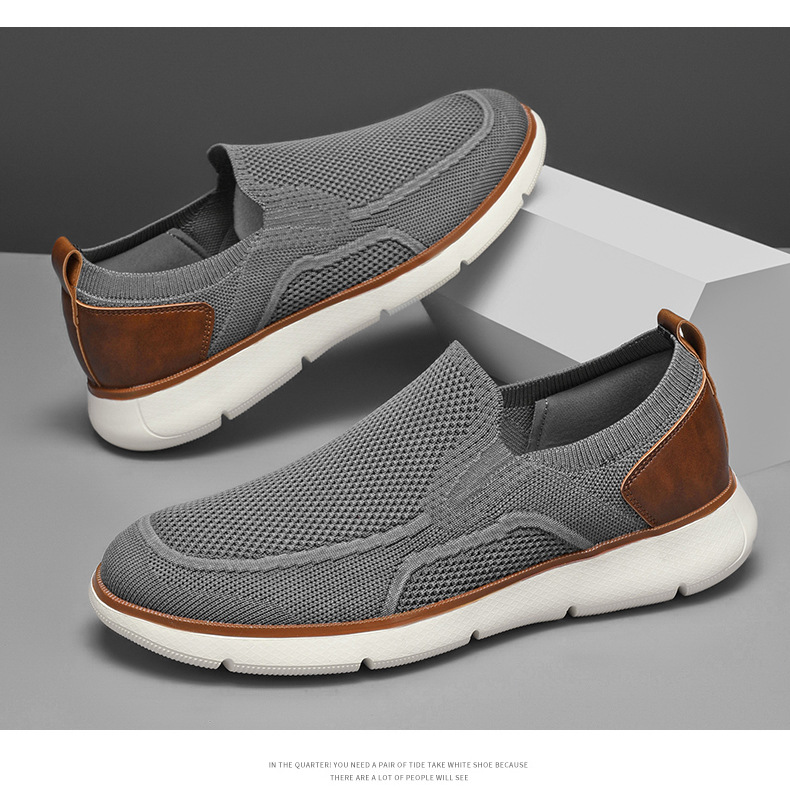 Atmungsaktive Strick-Slip-On-Freizeitschuhe für Herren detail 10