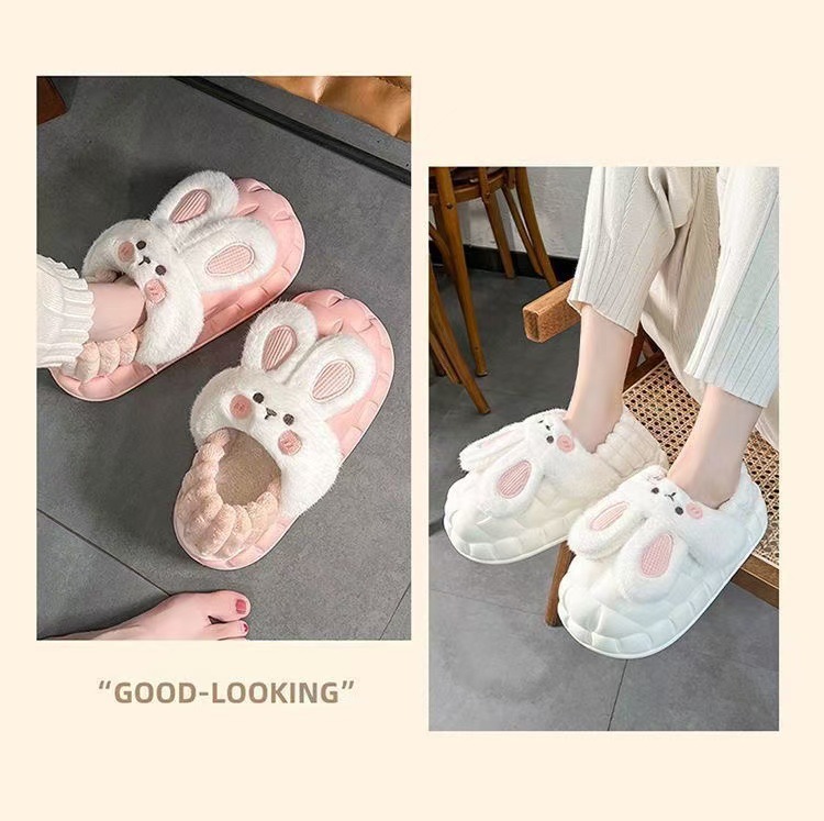 Pantofole da donna in morbido peluche a coniglietto detail 2